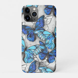 Composition of White and Blue Butterflies iPhone 11Pro Case