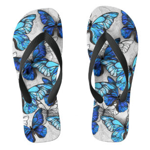 Composition of White and Blue Butterflies Jandals