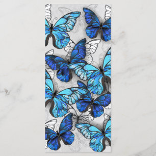 Composition of White and Blue Butterflies Menu