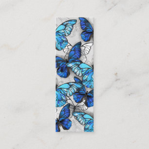 Composition of White and Blue Butterflies Mini Business Card