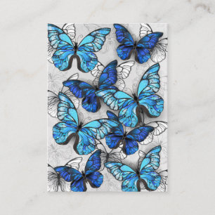 Composition of White and Blue Butterflies Place Card