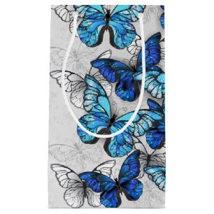 Composition of White and Blue Butterflies Small Gift Bag