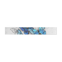 Composition of White and Blue Butterflies