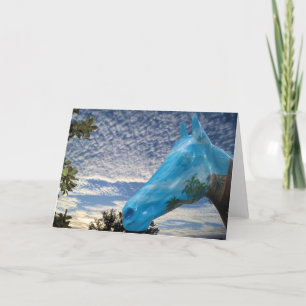 Composition photo of morning sky & painted horse thank you card
