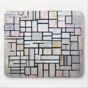 Composition Pink and Grey, Mondrian Mouse Pad