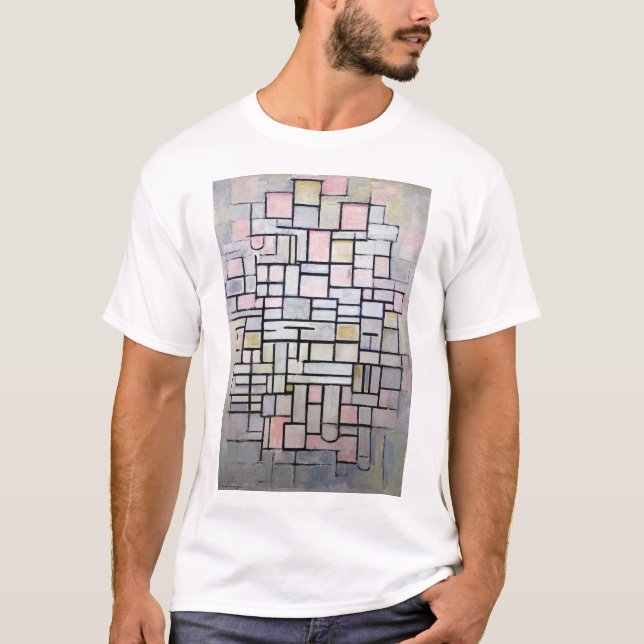 Composition Pink and Grey, Mondrian T-Shirt (Front)