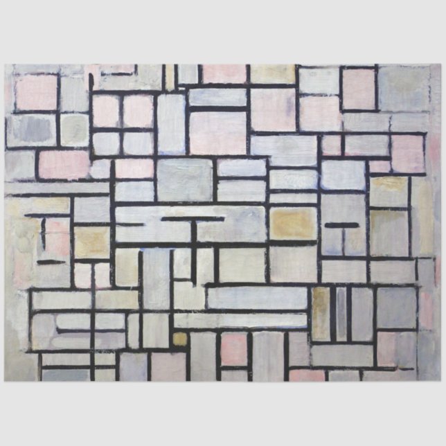 Composition Pink and Grey, Mondrian Tissue Paper (Front)