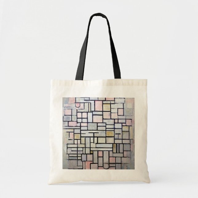 Composition Pink and Grey, Mondrian Tote Bag (Front)