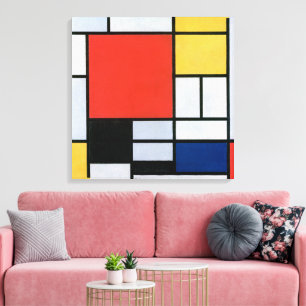 Composition Red, Yellow, Blue, Black Mondriaan Canvas Print