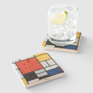 Composition Red, Yellow, Blue, Black | Mondriaan | Stone Coaster