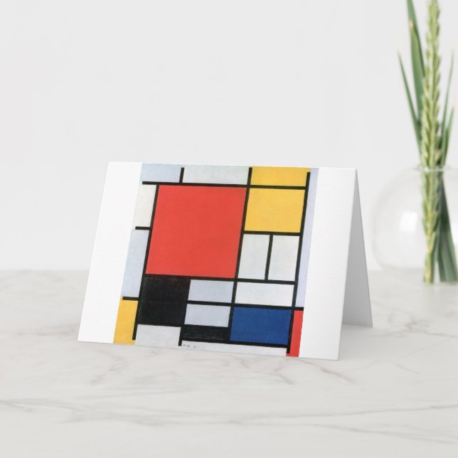 Composition Red, Yellow, Blue, Black, Mondrian Card (Front)