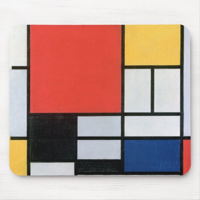 Composition Red, Yellow, Blue, Black, Mondrian Mouse Pad (Front)