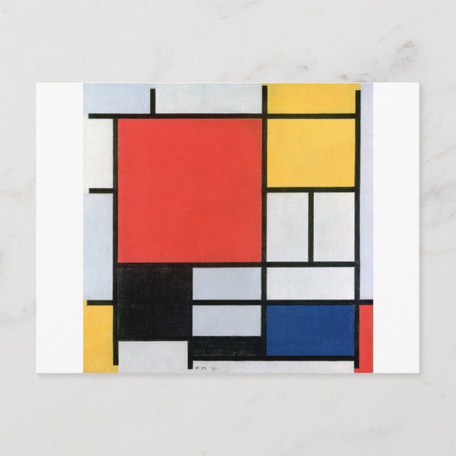 Composition Red, Yellow, Blue, Black, Mondrian Postcard (Front)