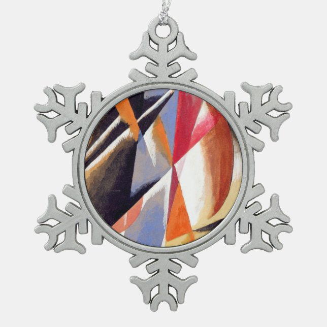 Composition Snowflake Pewter Christmas Ornament (Front)