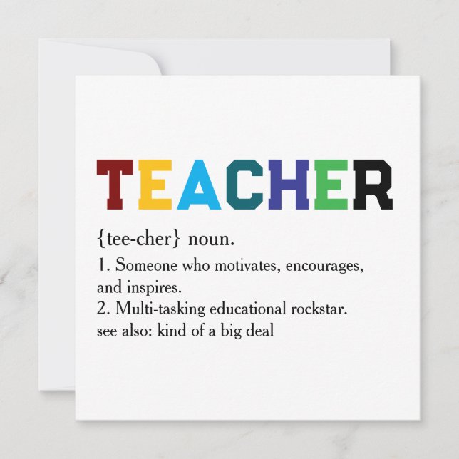 Composition Style School Staff Thank You  Holiday Card (Front)