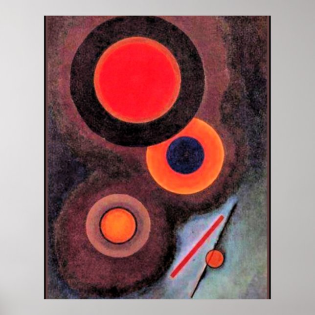 Composition with Circles and Lines Canvas Print (Front)