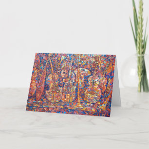 Composition with musical instruments Painting Card