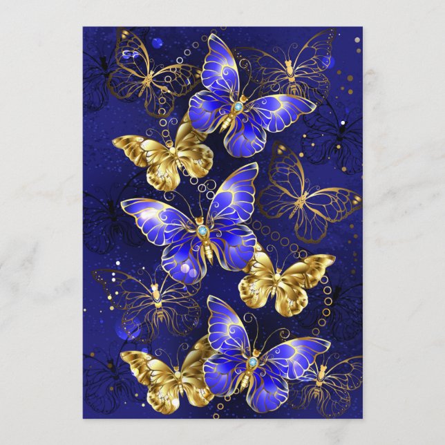 Composition with Sapphire Butterflies Advice Card (Front)