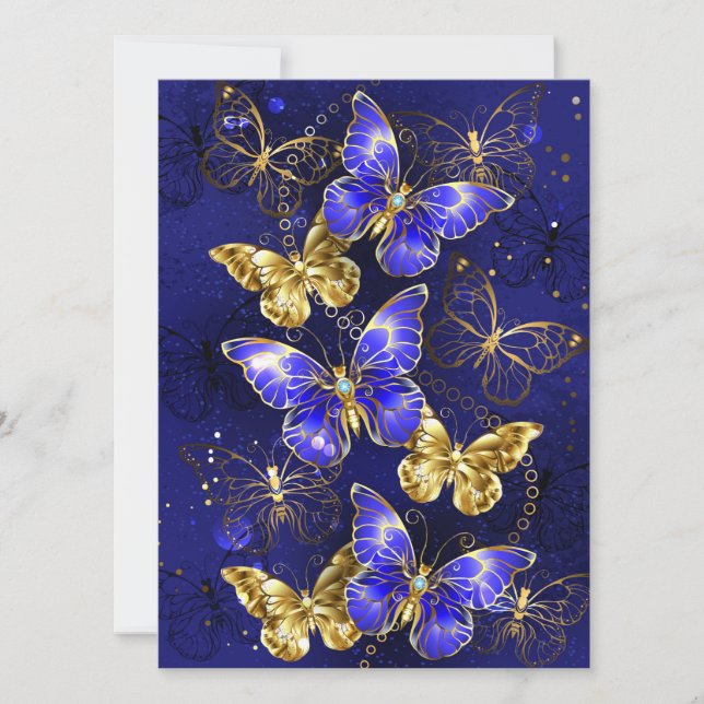 Composition with Sapphire Butterflies Announcement (Front)