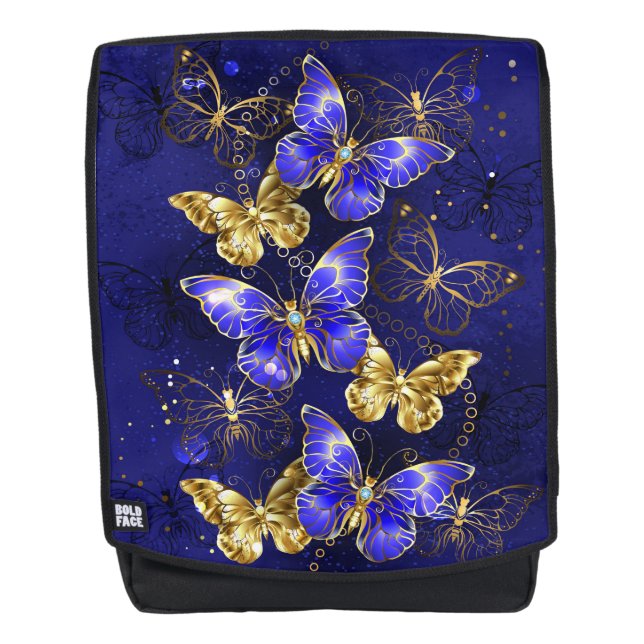 Composition with Sapphire Butterflies Backpack (Front)