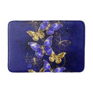 Composition with Sapphire Butterflies Bath Mat