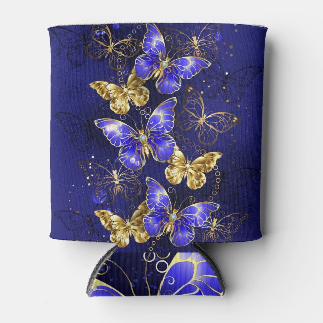 Composition with Sapphire Butterflies Can Cooler (Front)