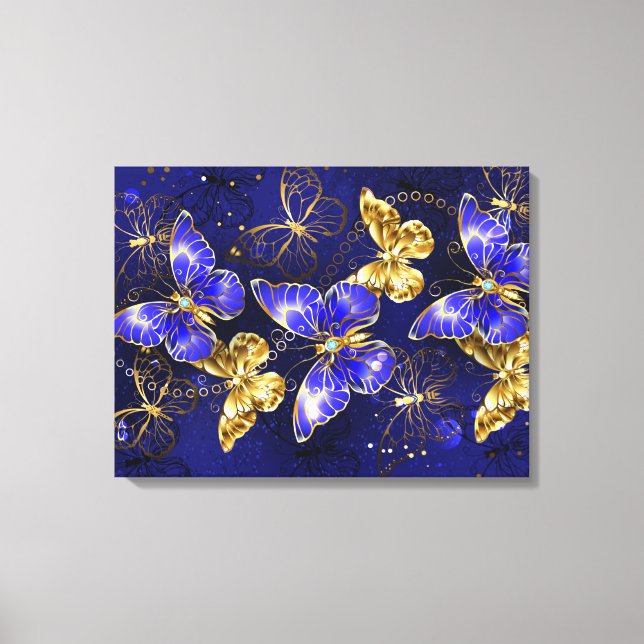 Composition with Sapphire Butterflies Canvas Print (Front)