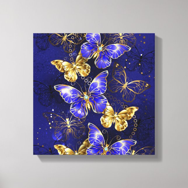 Composition with Sapphire Butterflies Canvas Print (Front)