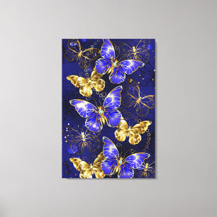 Composition with Sapphire Butterflies Canvas Print