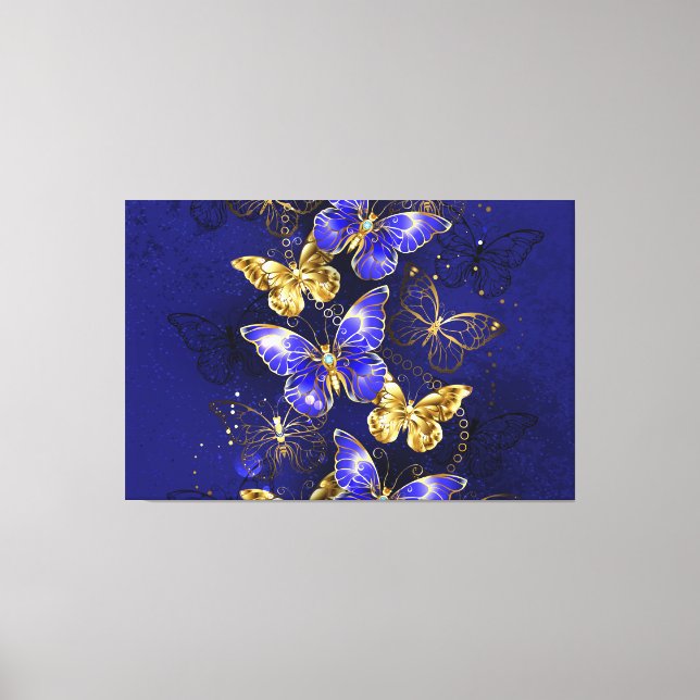 Composition with Sapphire Butterflies Canvas Print (Front)