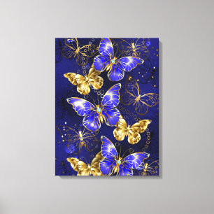Composition with Sapphire Butterflies Canvas Print