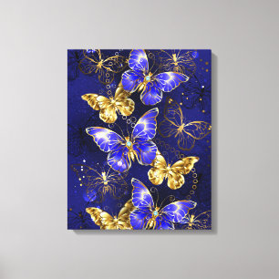 Composition with Sapphire Butterflies Canvas Print