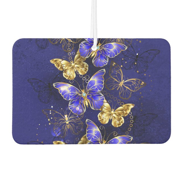 Composition with Sapphire Butterflies Car Air Freshener (Front)