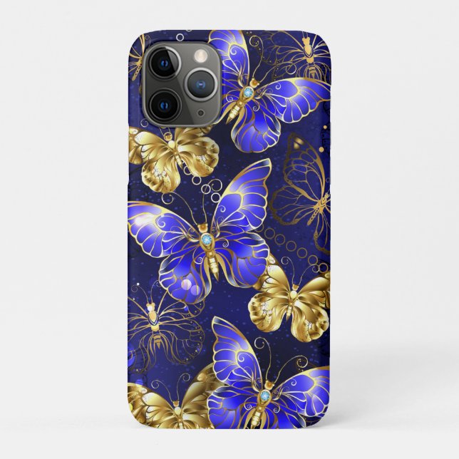 Composition with Sapphire Butterflies Case-Mate iPhone Case (Back)