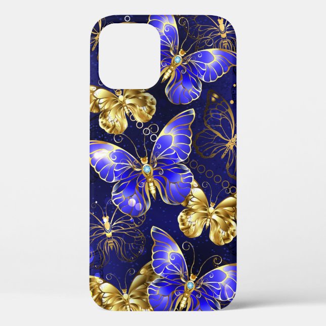 Composition with Sapphire Butterflies Case-Mate iPhone Case (Back)