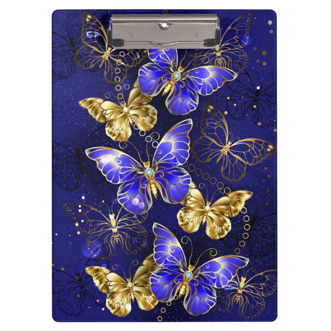 Composition with Sapphire Butterflies Clipboard (Front)