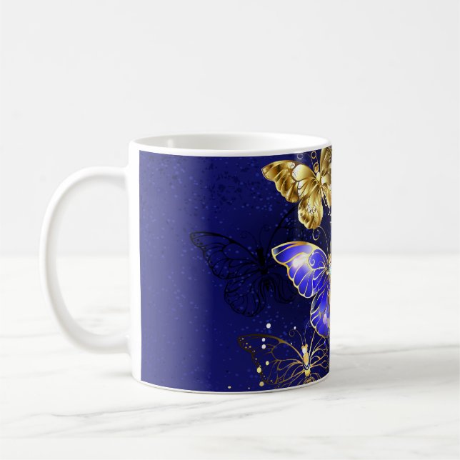 Composition with Sapphire Butterflies Coffee Mug (Left)
