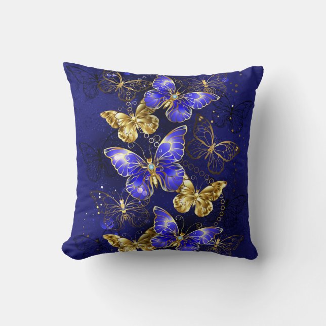 Composition with Sapphire Butterflies Cushion (Front)