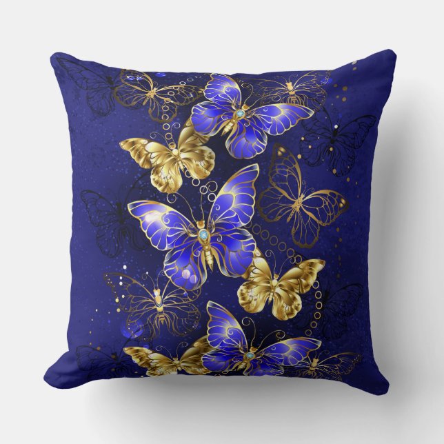 Composition with Sapphire Butterflies Cushion (Front)