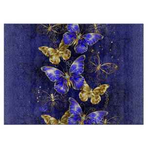 Composition with Sapphire Butterflies Cutting Board