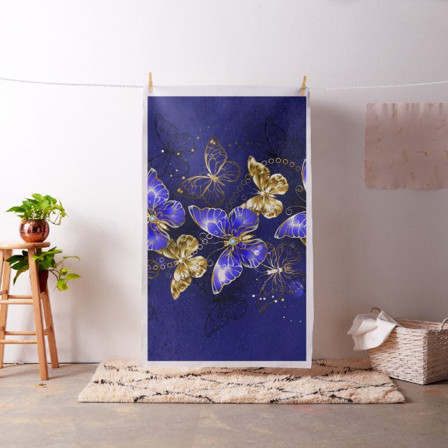 Composition with Sapphire Butterflies Fabric (In Situ)