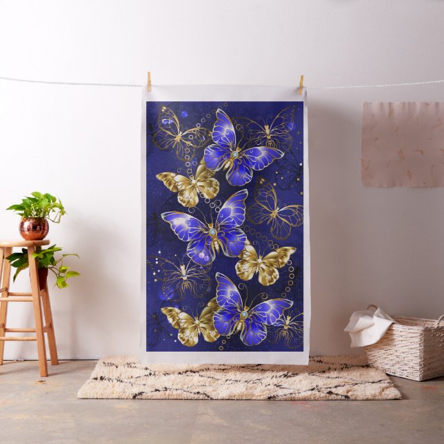 Composition with Sapphire Butterflies Fabric (In Situ)