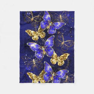 Composition with Sapphire Butterflies Fleece Blanket