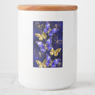 Composition with Sapphire Butterflies Food Label