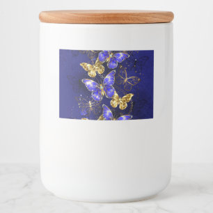 Composition with Sapphire Butterflies Food Label