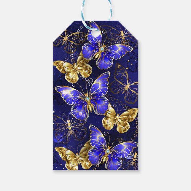 Composition with Sapphire Butterflies Gift Tags (Front)
