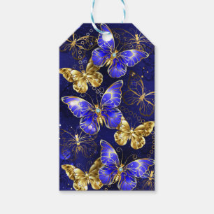 Composition with Sapphire Butterflies Gift Tags