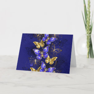 Composition with Sapphire Butterflies Holiday Card