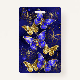 Composition with Sapphire Butterflies ID Badge