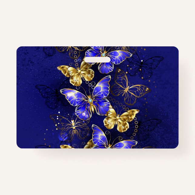 Composition with Sapphire Butterflies ID Badge (Front)